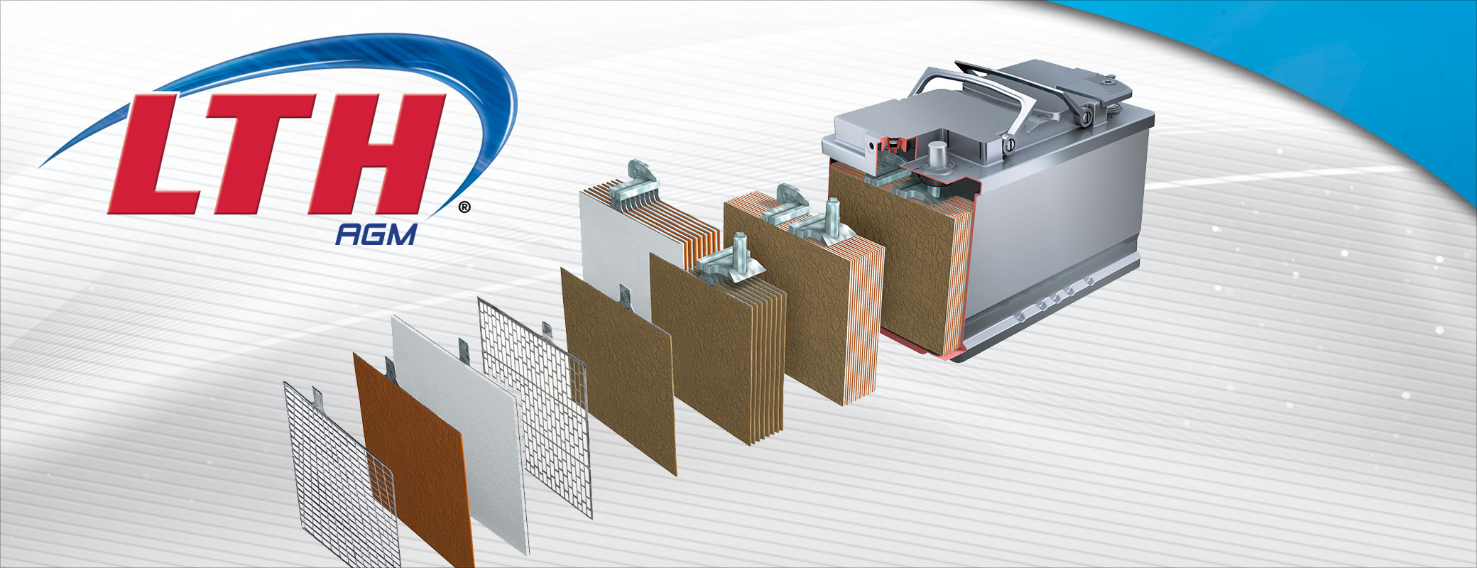 LTH AGM es una tecnología, uso de separadores de fibra de vidrio absorbente, los cuales contribuyen a mantener el ácido inmovilizado, evitando derrames